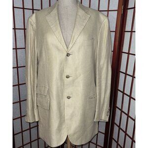 Mens Polo Ralph Lauren 100% Flax Sports Coat Made in Italy Size 44R